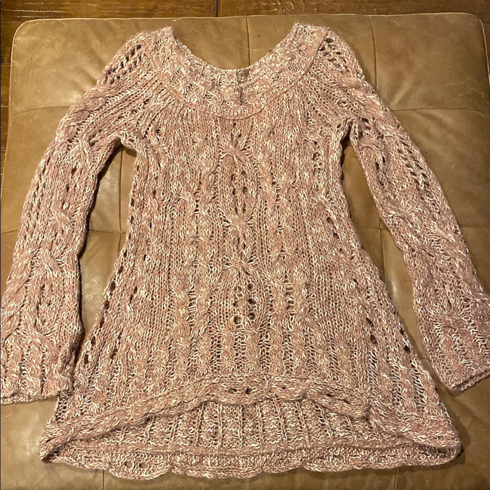 Free People Women's Pink Knit Sweater